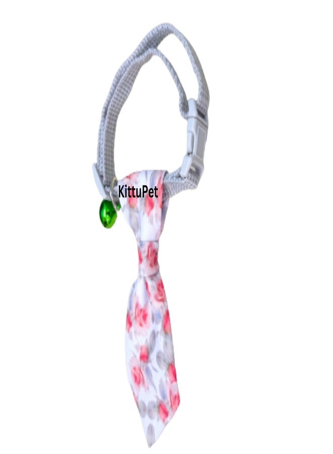 KittuPet Dog Neck tie, Neck tie Dog Collar, Sky Blue Dog Collar, Unique Dog Collar, Safety Breakaway Buckle, Sky Blue Neck tie cat, Neck tie Collar cat (Grey, Cotton Dog tie) - Image 1